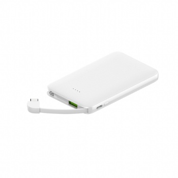 5000mAh Power Bank with Built-in Cable